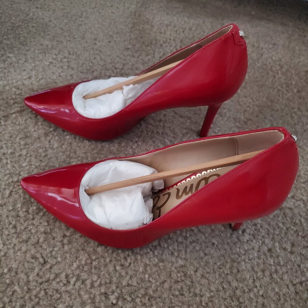 Sam Edelman Hazel Point Toe Pump in Red Patent Leather size 6.5